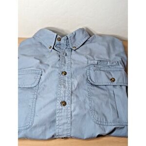 Cabela Men's XL Utility Shirt Blue Long Sleeve Cotton Artist Maker's Wood Work